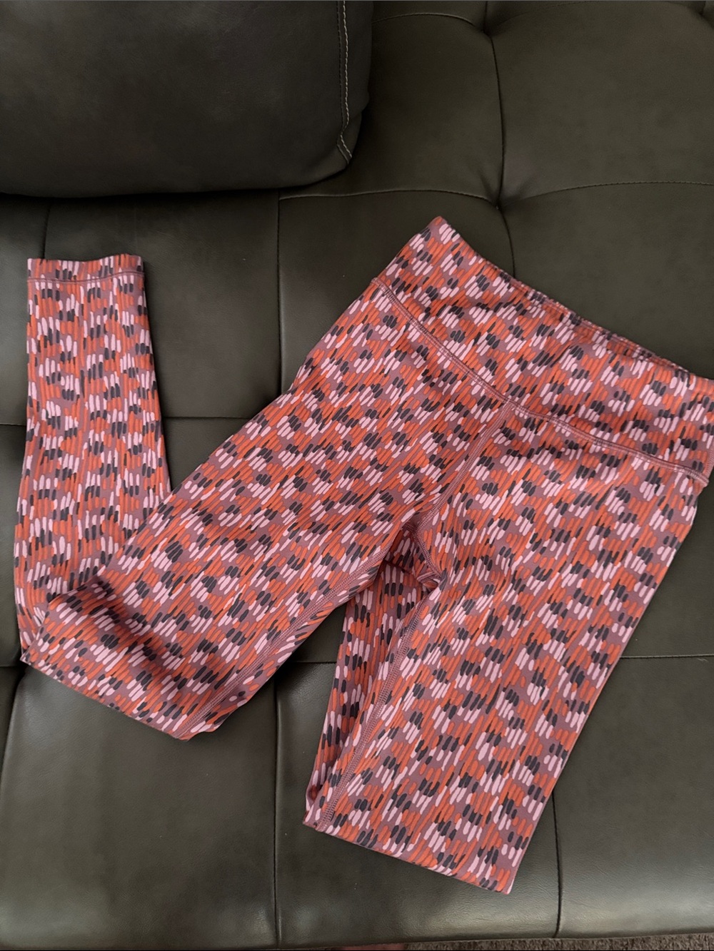 Athleta Girls Pink and Purple Patterned Leggings